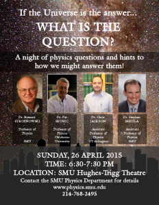 Poster for the DIS2015 Public Lecture on April 26, 2015.