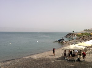 The Sea of Galilee, where we lunched and then went swimming.