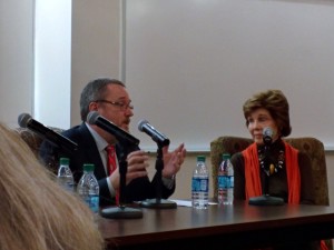 SMU Biologist John Wise leads off the panel event with a story from his own experience as a teacher.