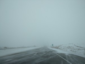 High winds and moderate snowfall combined into blinding blizzard conditions in Missouri and Iowa.