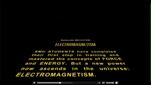A "Star Wars"-inspired title crawl summarizing PHYS 1308 (MCCCVIII) and the physics to be explored in the course. Epic special effects for an epic subject.