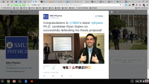 Congratulations to newly minted SMU PhD candidate, Ryan!