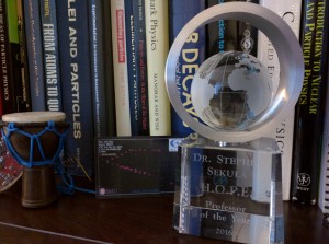 The leaded crystal statue given for being the HOPE Professor of the Year. It's beautiful. I have no words.