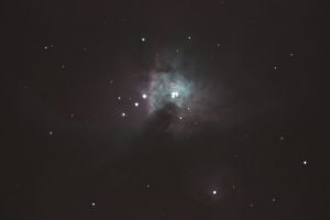 A lower-ISO, long-exposure shot of the Orion Nebula.