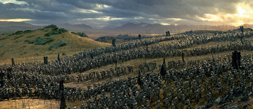 The forces of Sauron gather (from "The Lord of the Rings")