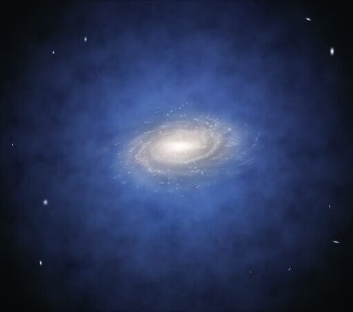 Artist’s impression of the expected dark matter distribution around the Milky Way