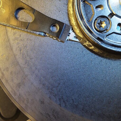 A failed hard drive platter ca 2011