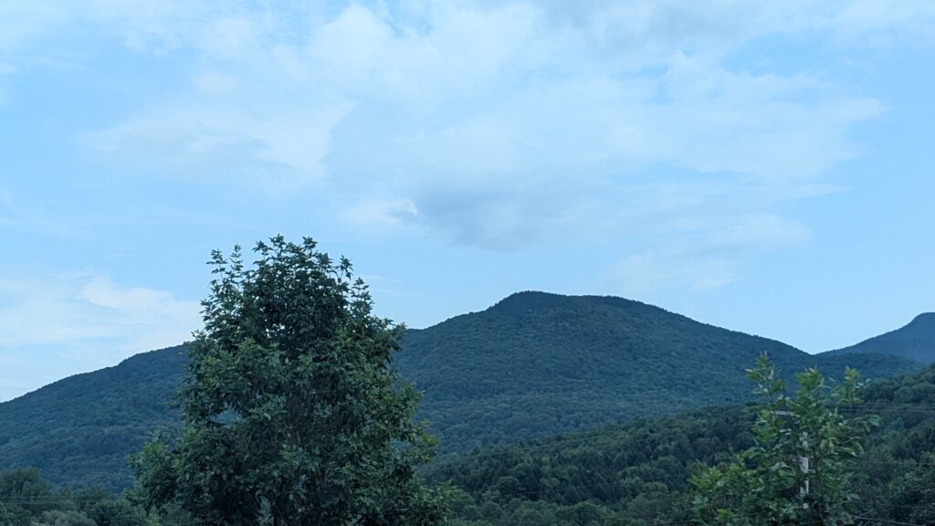 Driving through the mountains of Vermont on the way to Springfield