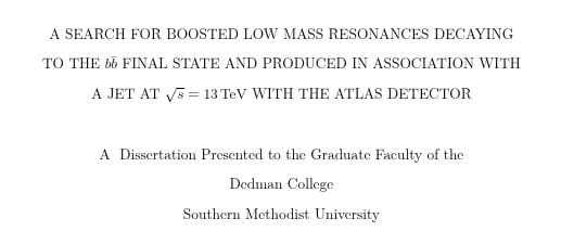 Matthew Feickert's PhD Thesis Title